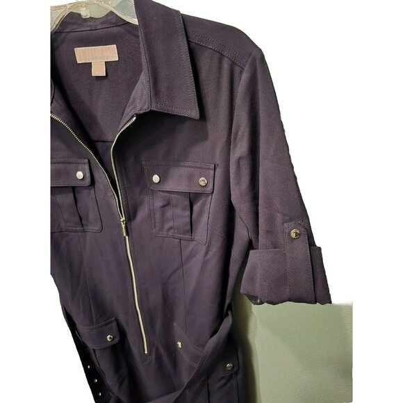 Michael Kors Core of Kors Belted Multi Pocket Midi Dress Black Large Business - Picture 5 of 6